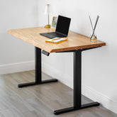 Standing Desk with Keyboard Tray - Live Edge Ash Solid Wood - Modern Wood Style