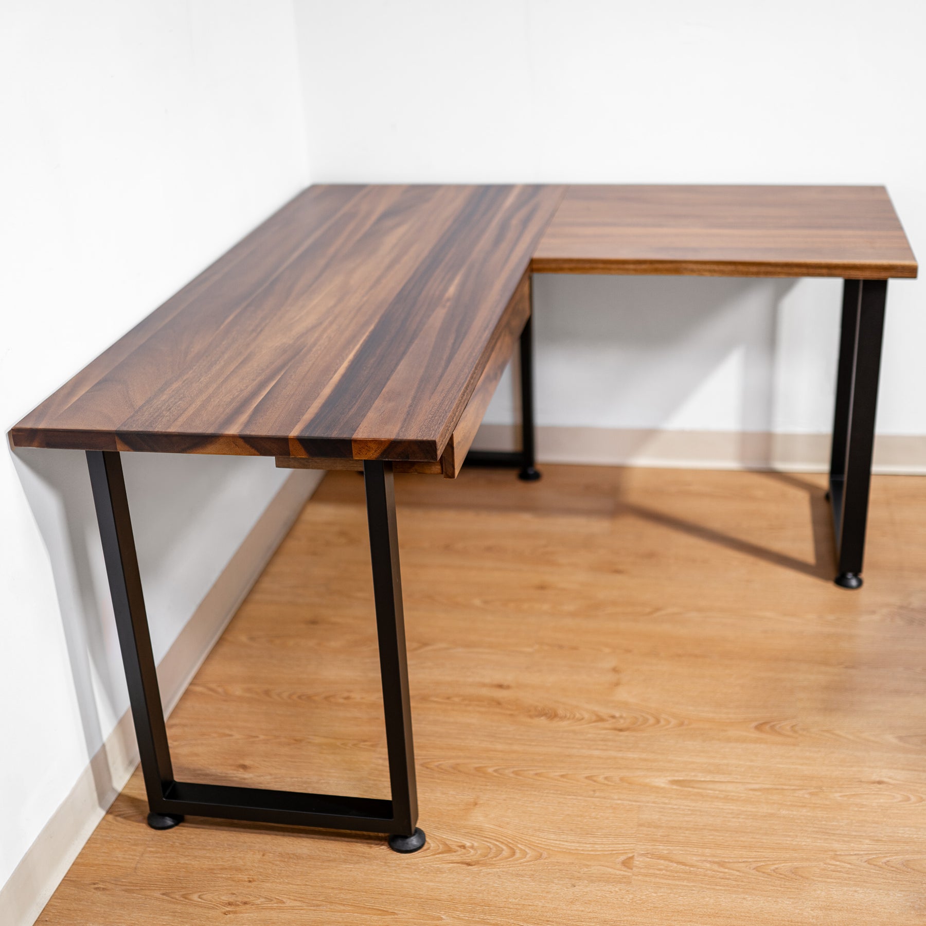 Solid Wood L Shaped Desk | Modern Wood Style