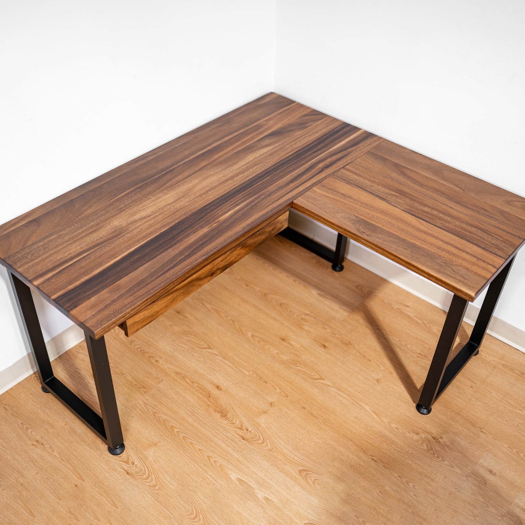 Solid Wood L Shaped Desk | Modern Wood Style