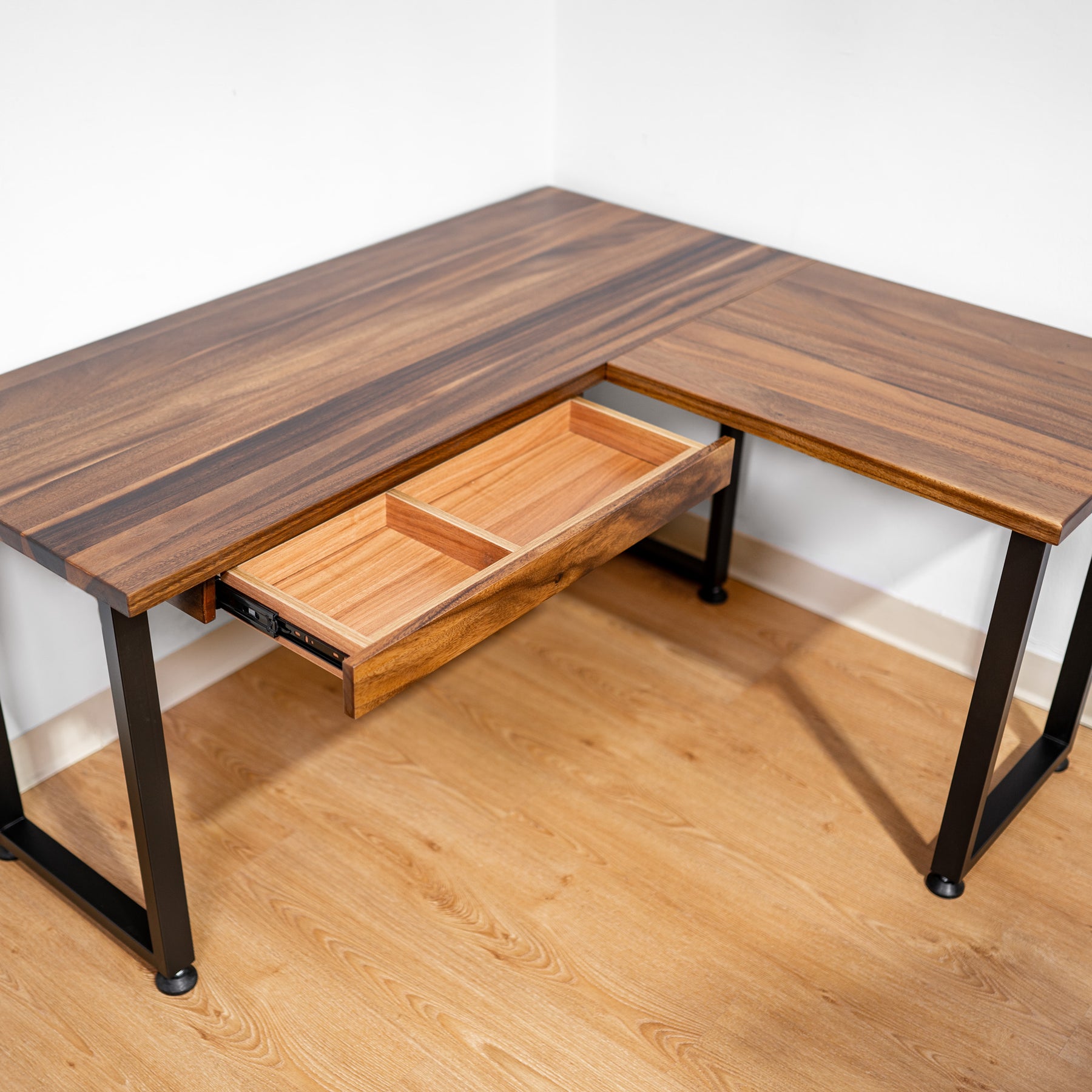 Solid Wood L Shaped Desk | Modern Wood Style