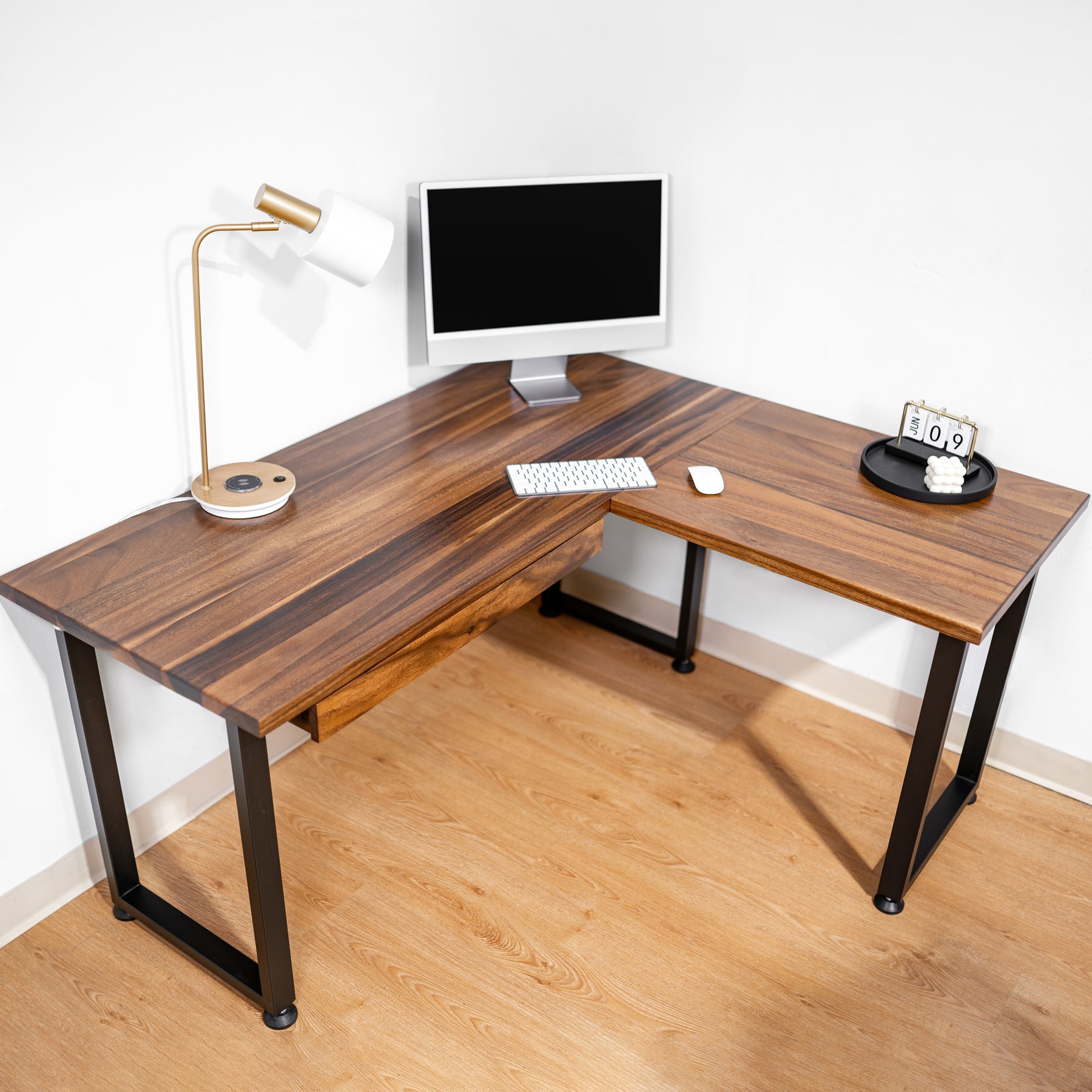 Solid Wood L Shaped Desk | Modern Wood Style