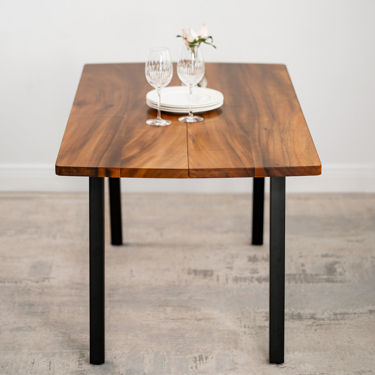 Walnut Dining Table for 6 - 60" Γ 34" Solid Wood Table | Modern Wood Style