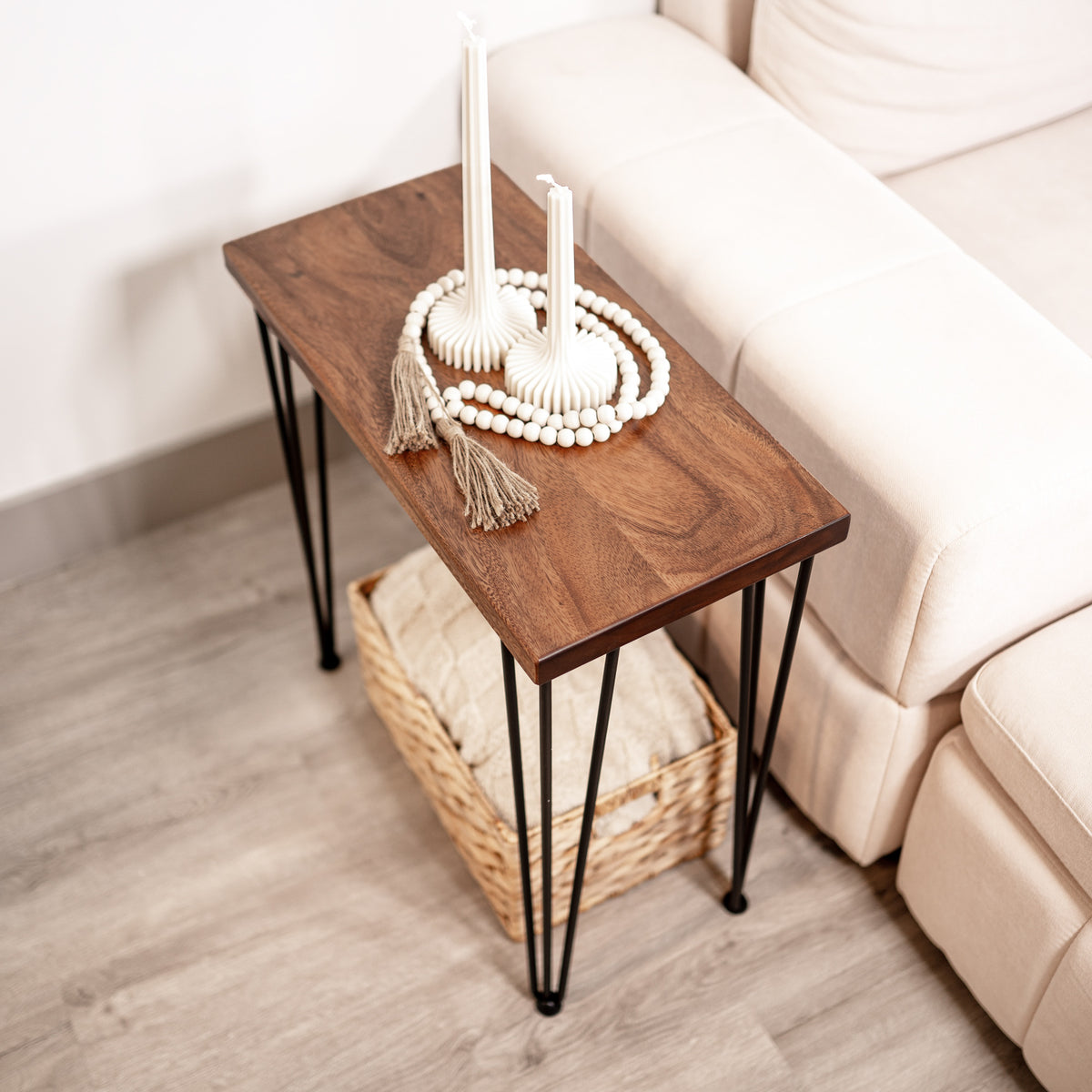 Walnut Side Table for Living Room | Modern Wood Style