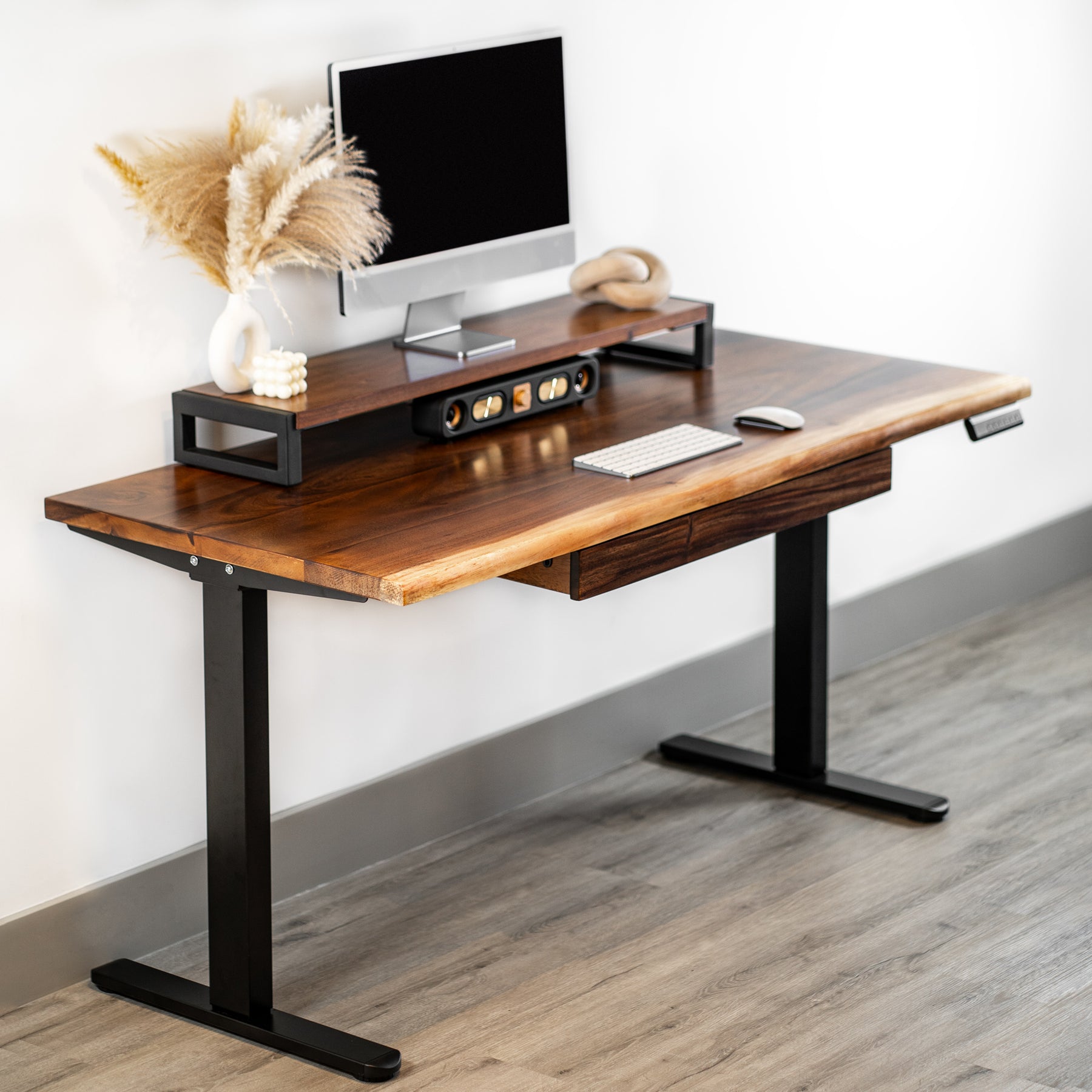 Walnut Standing Desk with Adjustable Height Frame | Modern Wood Style