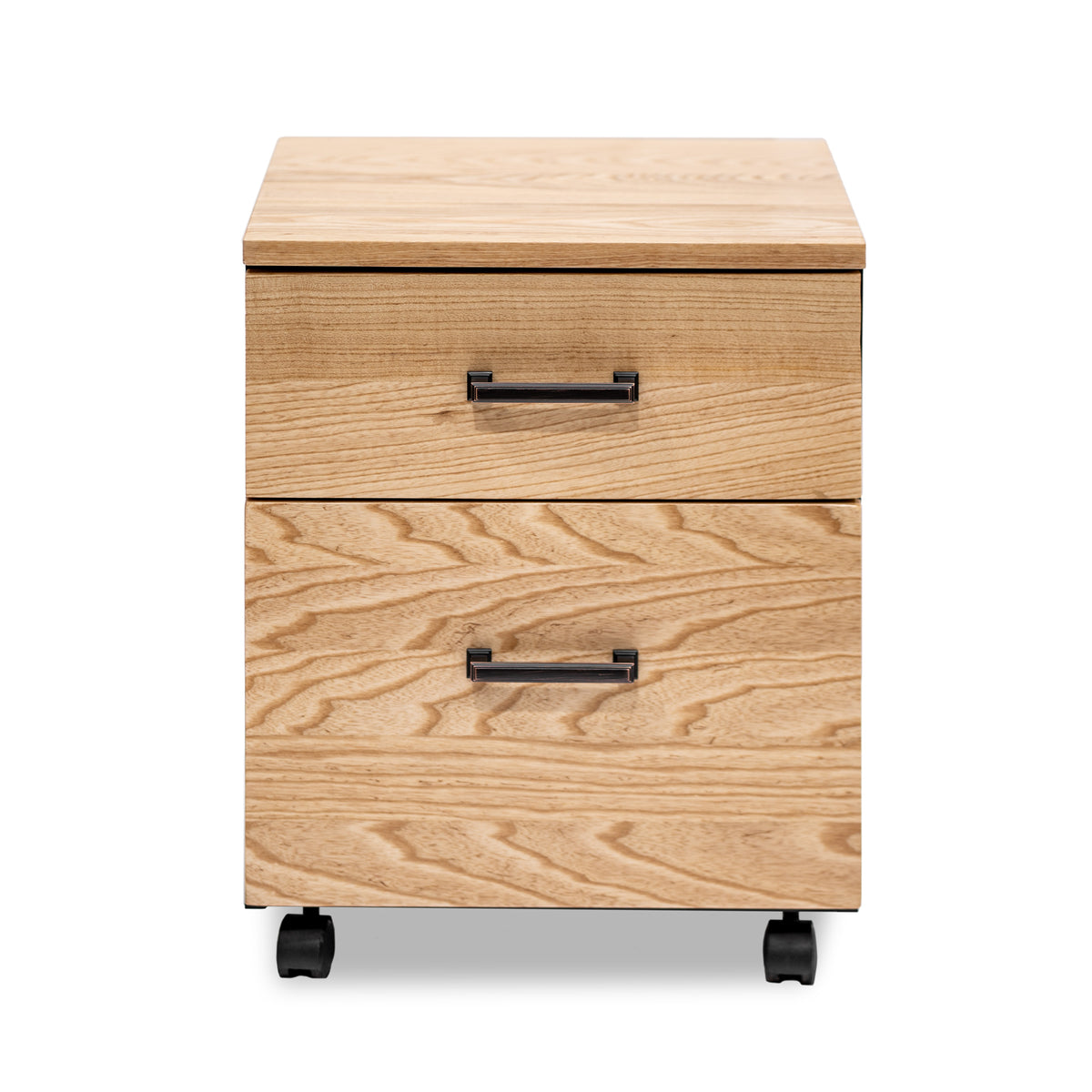 2 Drawer Filing Cabinet - Ash Wood - Modern Wood Style