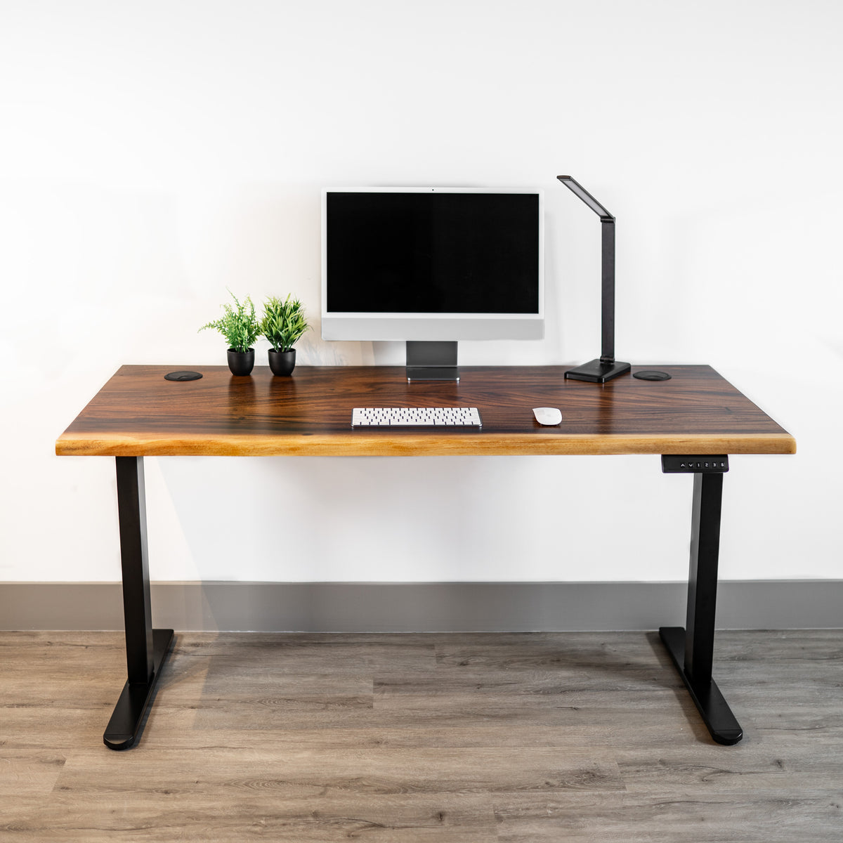 Adjustable Standing Desk - Solid Wood Standing Desk, Live Edge Desk | Modern Wood Style