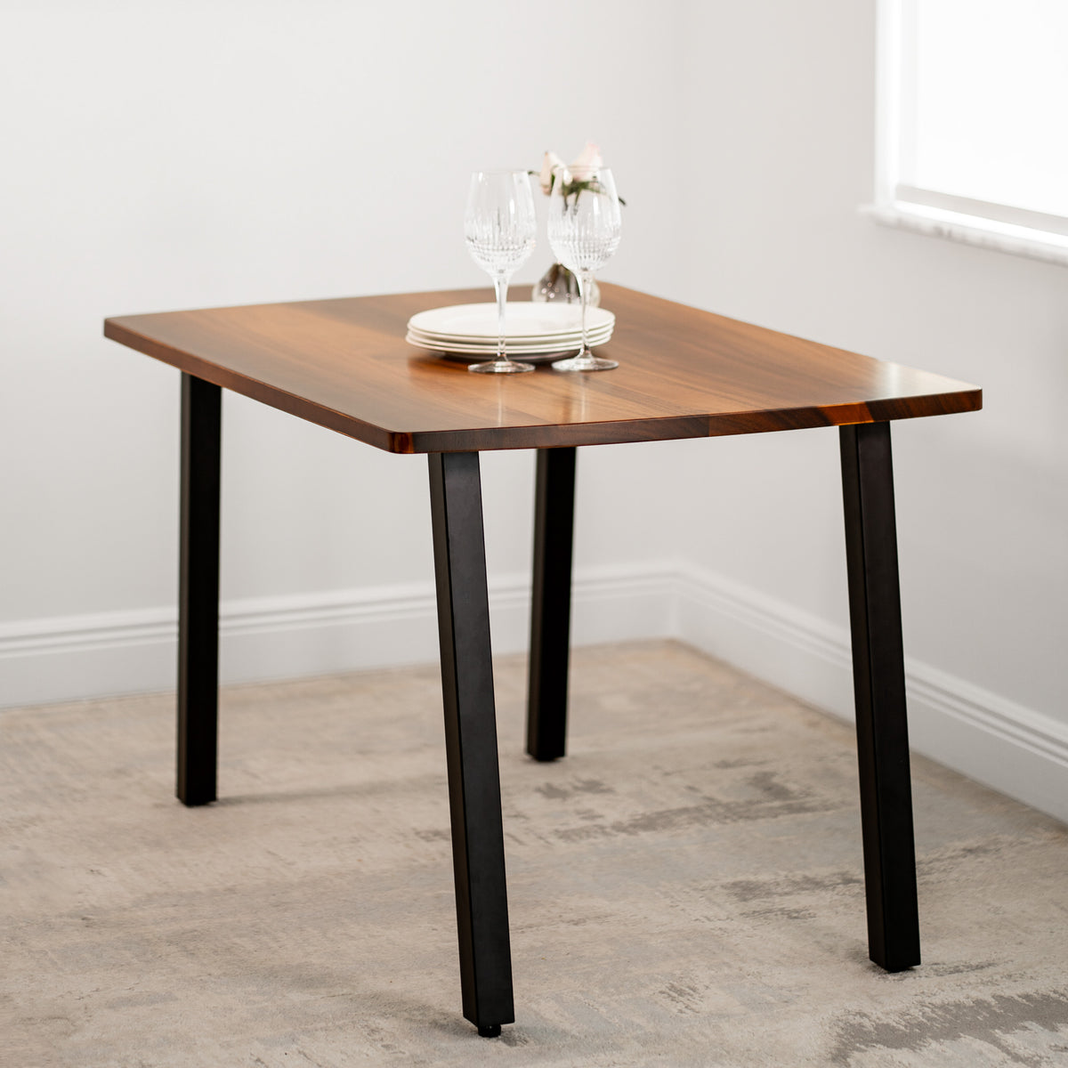 Walnut Dining Table for 4 - Solid Wood Table | Modern Wood Style