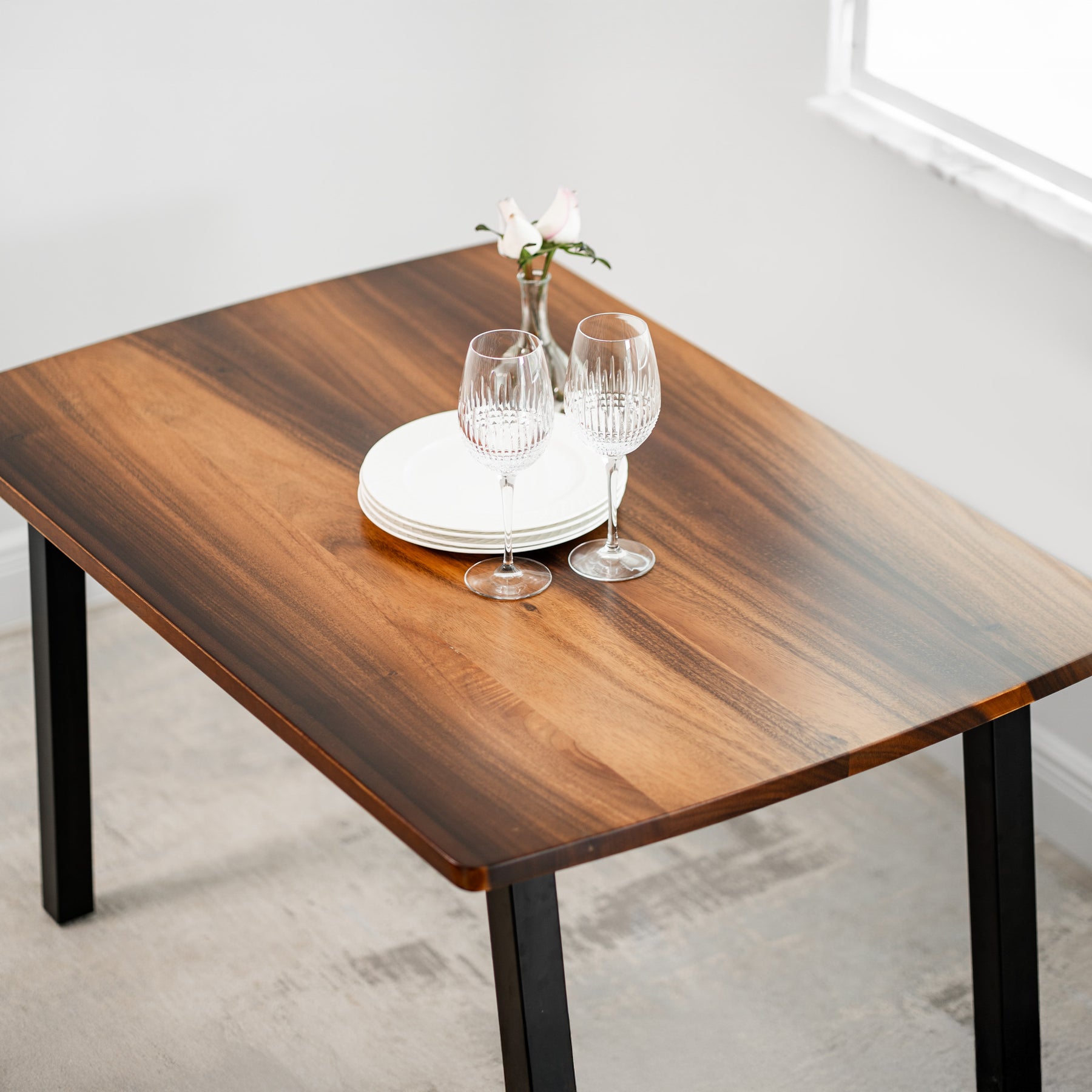 Walnut Dining Table for 4 - Solid Wood Table | Modern Wood Style