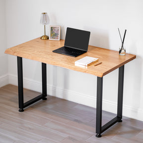 Computer Desk with Drawer - Live Edge Ash Wood - Modern Wood Style