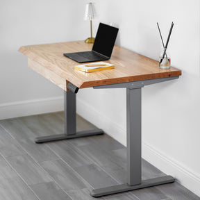 Standing Desk with Drawer – Live Edge Ash Solid Wood - Modern Wood Style