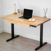 Standing Desk with Drawer – Live Edge Ash Solid Wood - Modern Wood Style