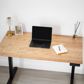 Standing Desk with Drawer – Live Edge Ash Solid Wood - Modern Wood Style