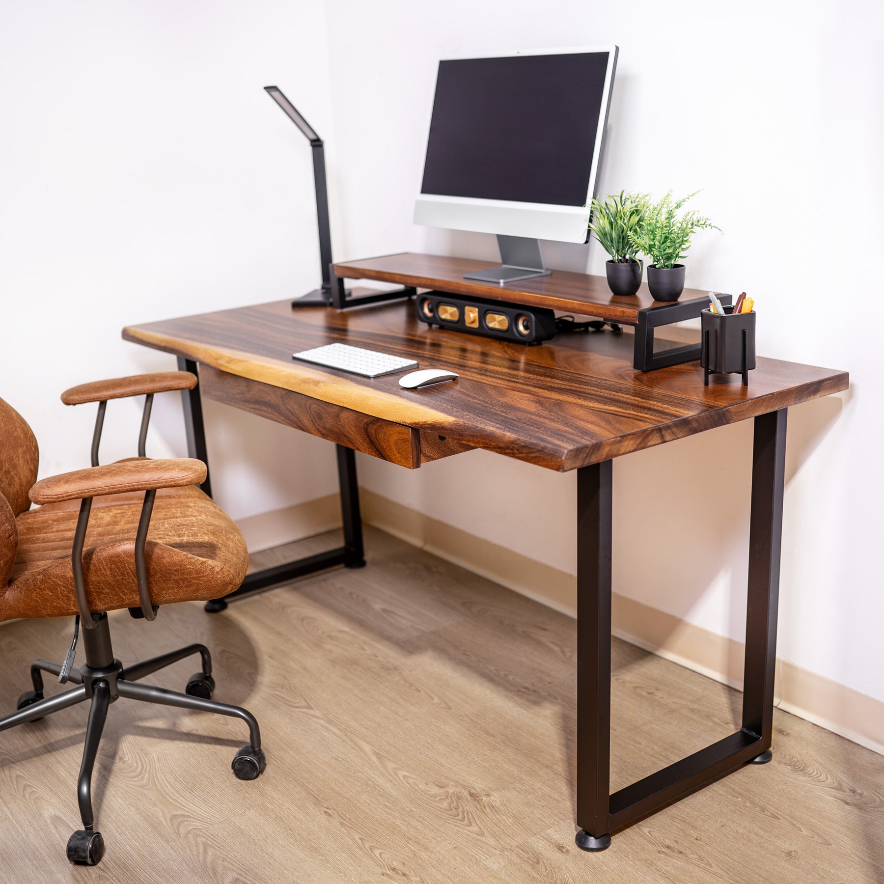 Wood Computer Desk with Drawers