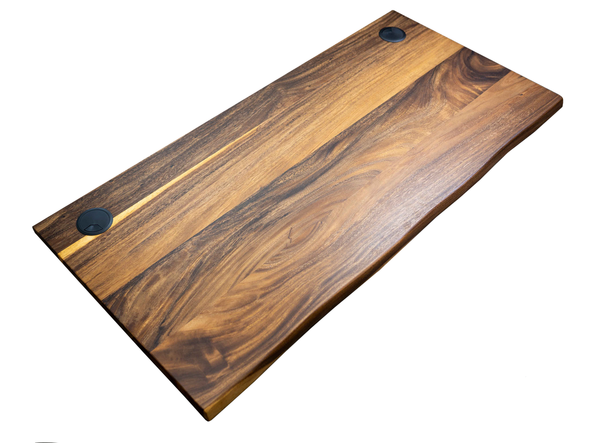 Standing Desk Wood Top - Walnut Solid Wood Live Edge - modernwoodstyle