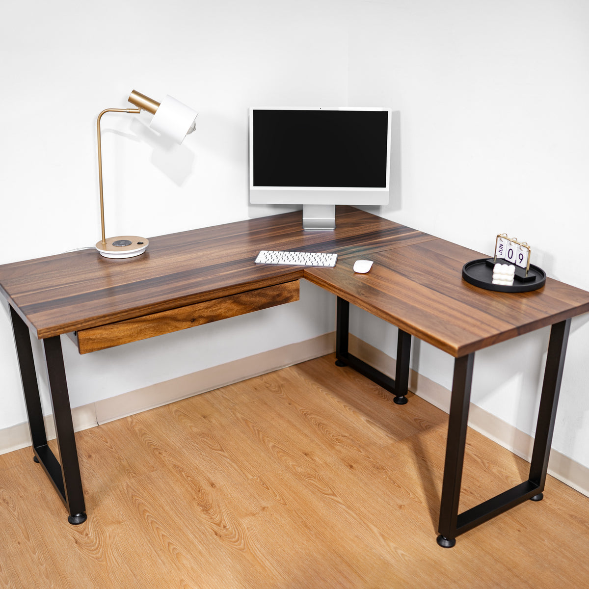 Solid Wood L Shaped Desk | Modern Wood Style