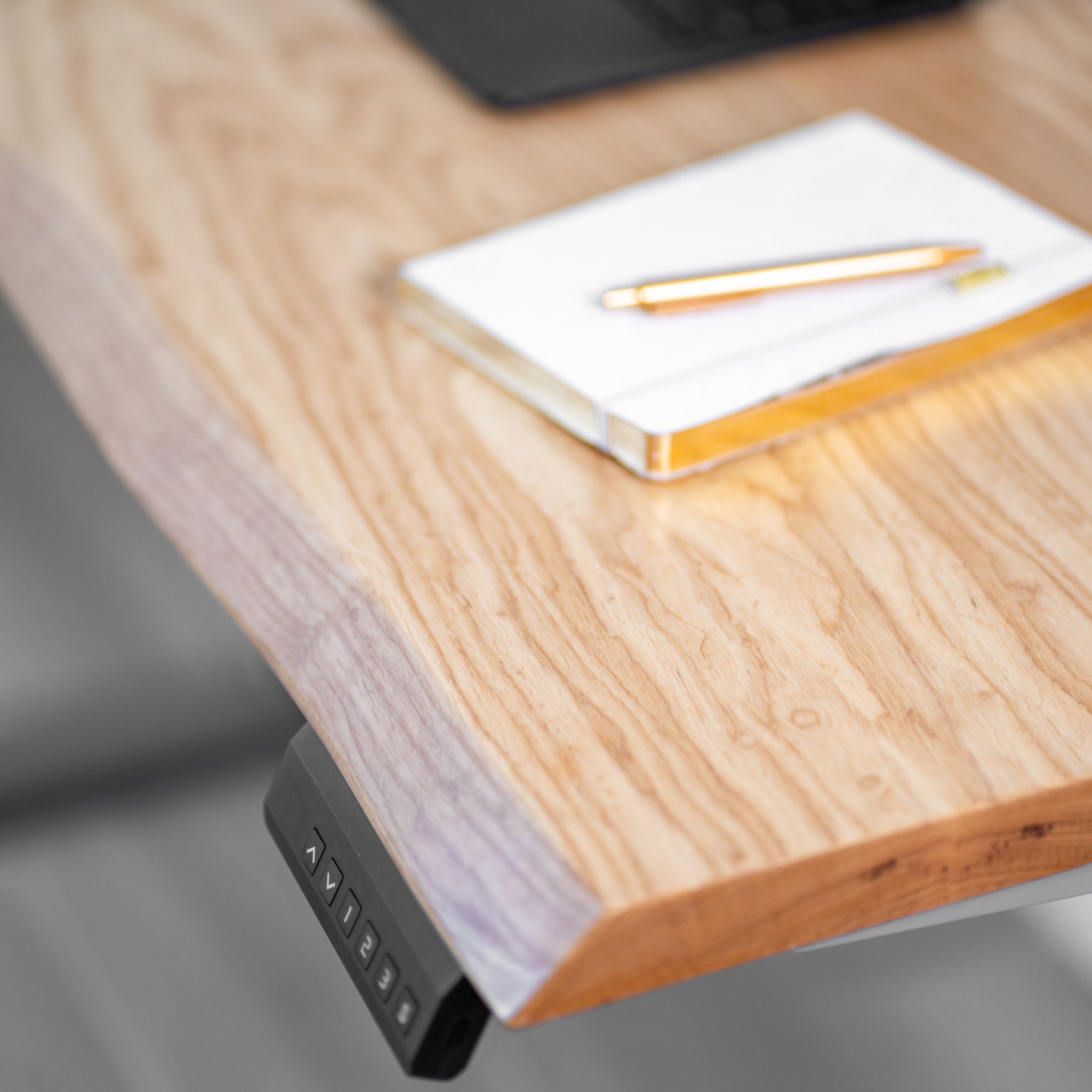 Standing Desk with Drawer – Live Edge White Oak Solid Wood - Modern Wood Style