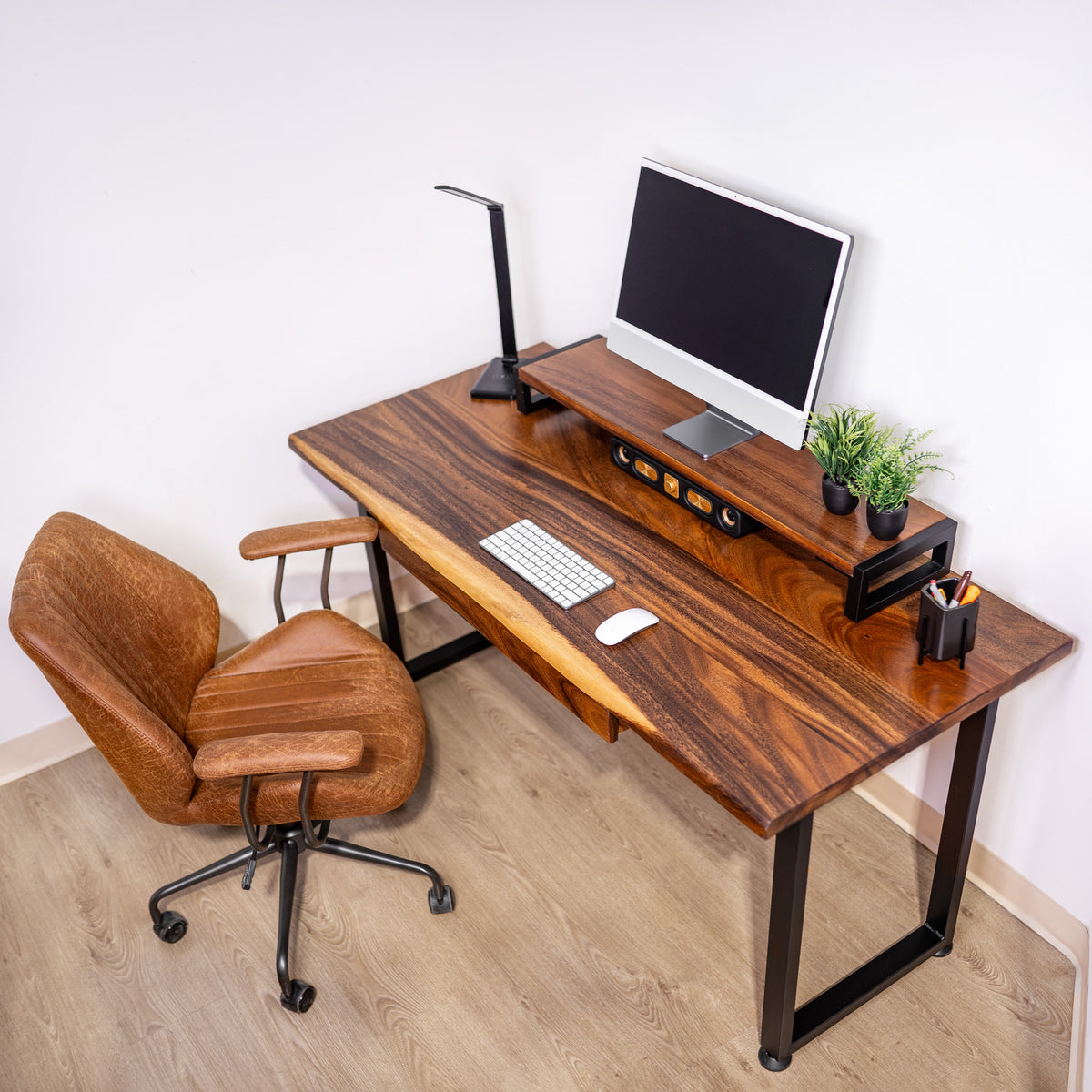 Wood Computer Desk with Drawers | Modern Wood Style