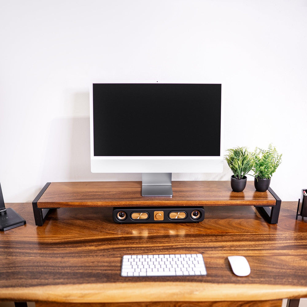 Shop Now Walnut Wood Monitor Stand - Modern Wood Style