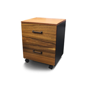 2 Drawer Filing Cabinet - Walnut Wood