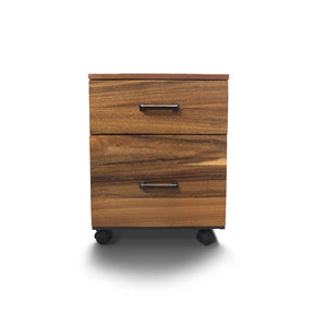 2 Drawer Filing Cabinet - Walnut Wood