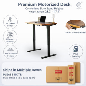 Small Standing Desk - Solid Walnut Live Edge | Modern Wood Style