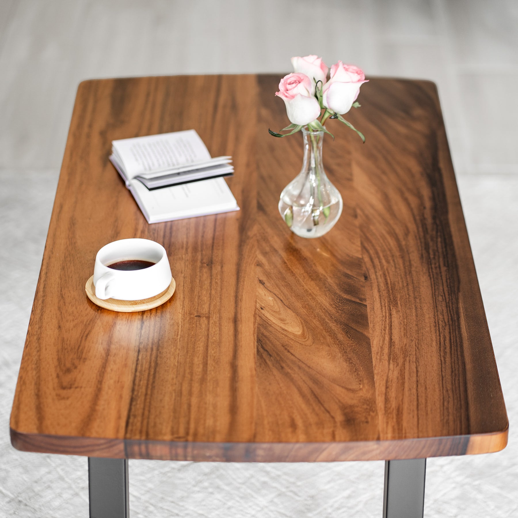 Walnut Coffee Table - 46" × 25" Solid Wood | Modern Wood Style