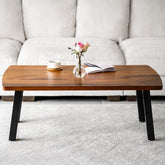 Walnut Coffee Table - 46" × 25" Solid Wood | Modern Wood Style