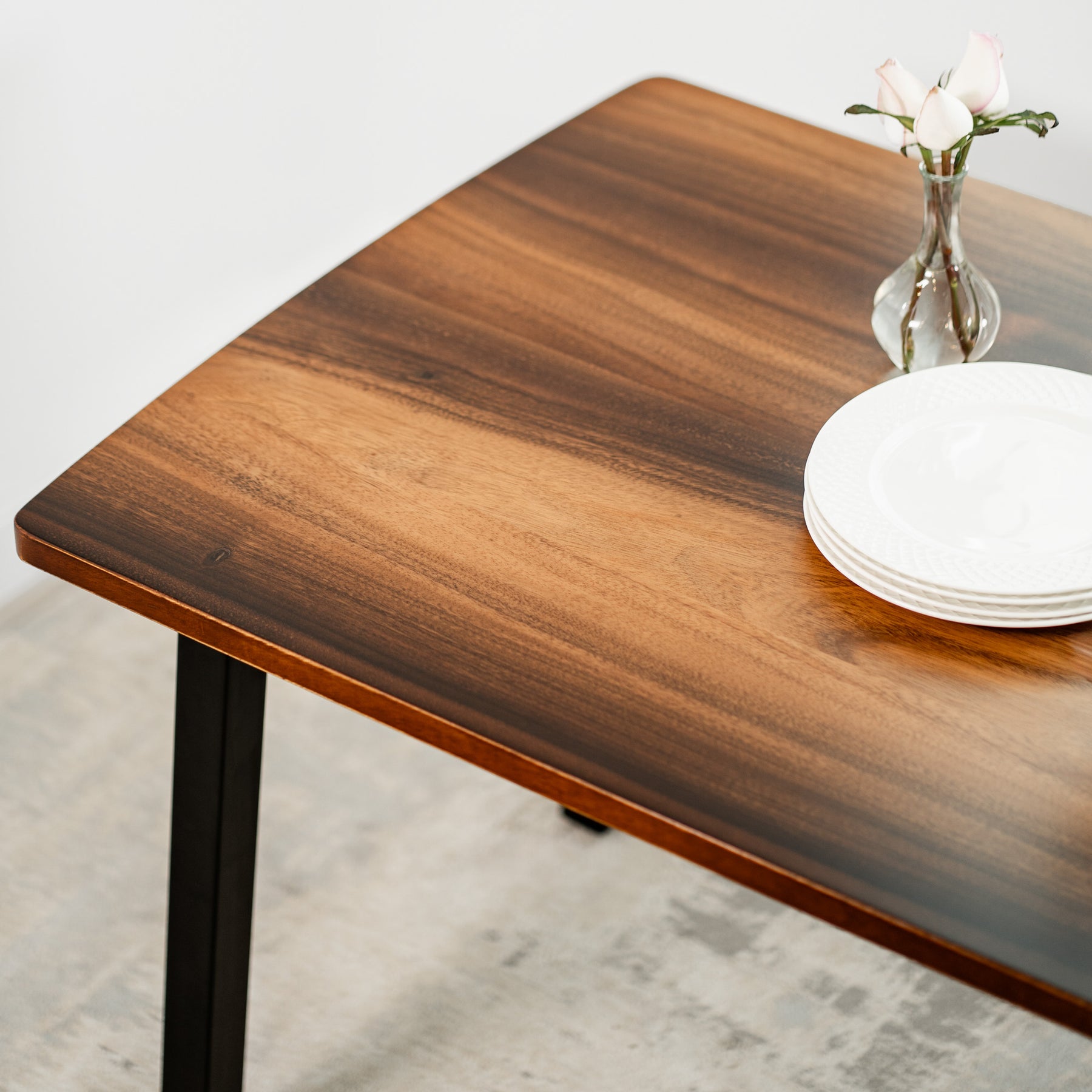 Walnut Dining Table for 4 - Solid Wood Table | Modern Wood Style