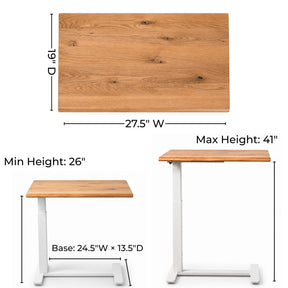 Compact mobile laptop desk with a 27.5 by 19-inch top and adjustable height from 26 to 41 inches