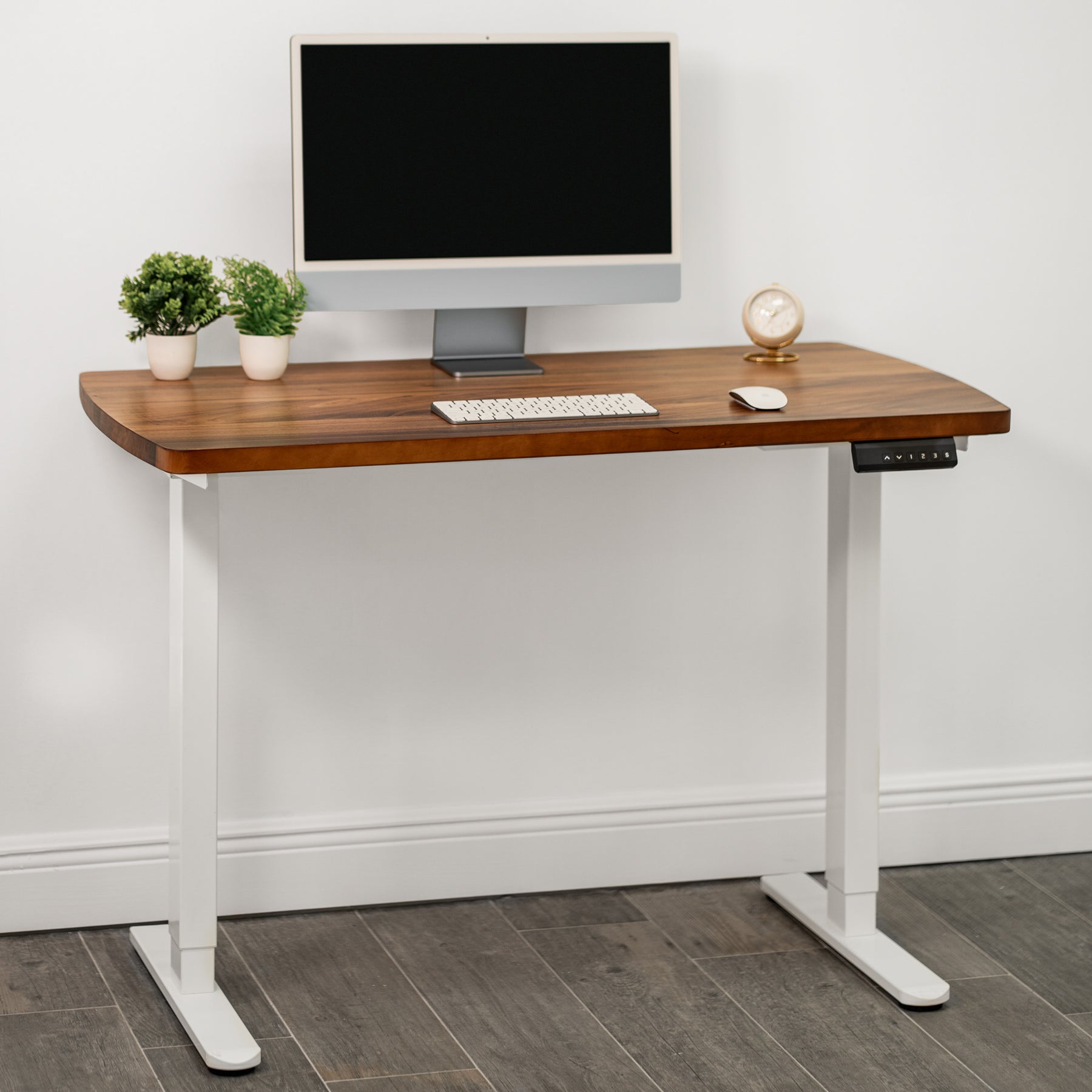 Compact Walnut Standing Desk | Modern Wood Style