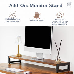 Walnut Standing Desk with Keyboard Tray Option | Modern Wood Style