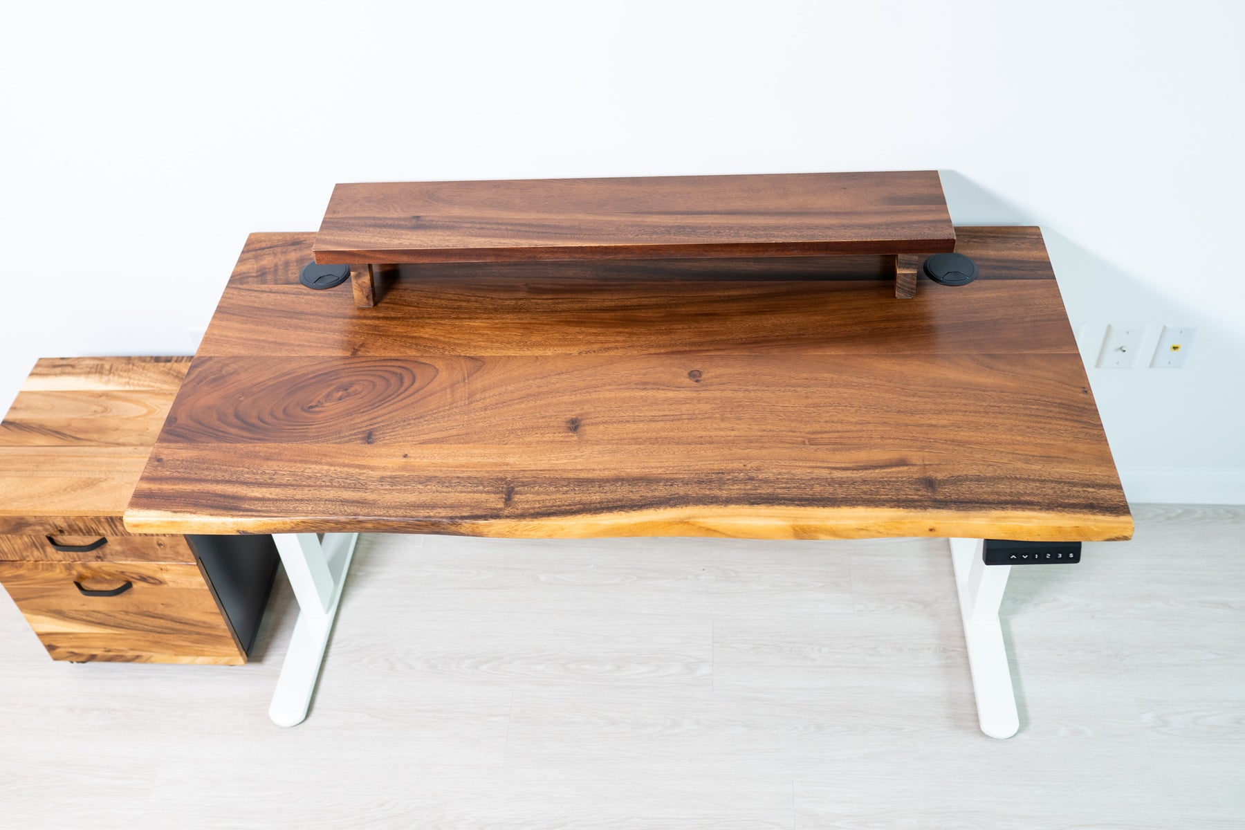 Walnut Wood Monitor Stand | Desk Shelf | Monitor Riser
