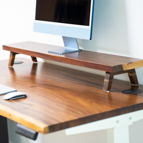 Walnut Wood Monitor Stand | Desk Shelf | Monitor Riser