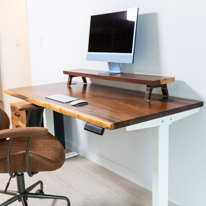 Walnut Wood Monitor Stand | Desk Shelf | Monitor Riser