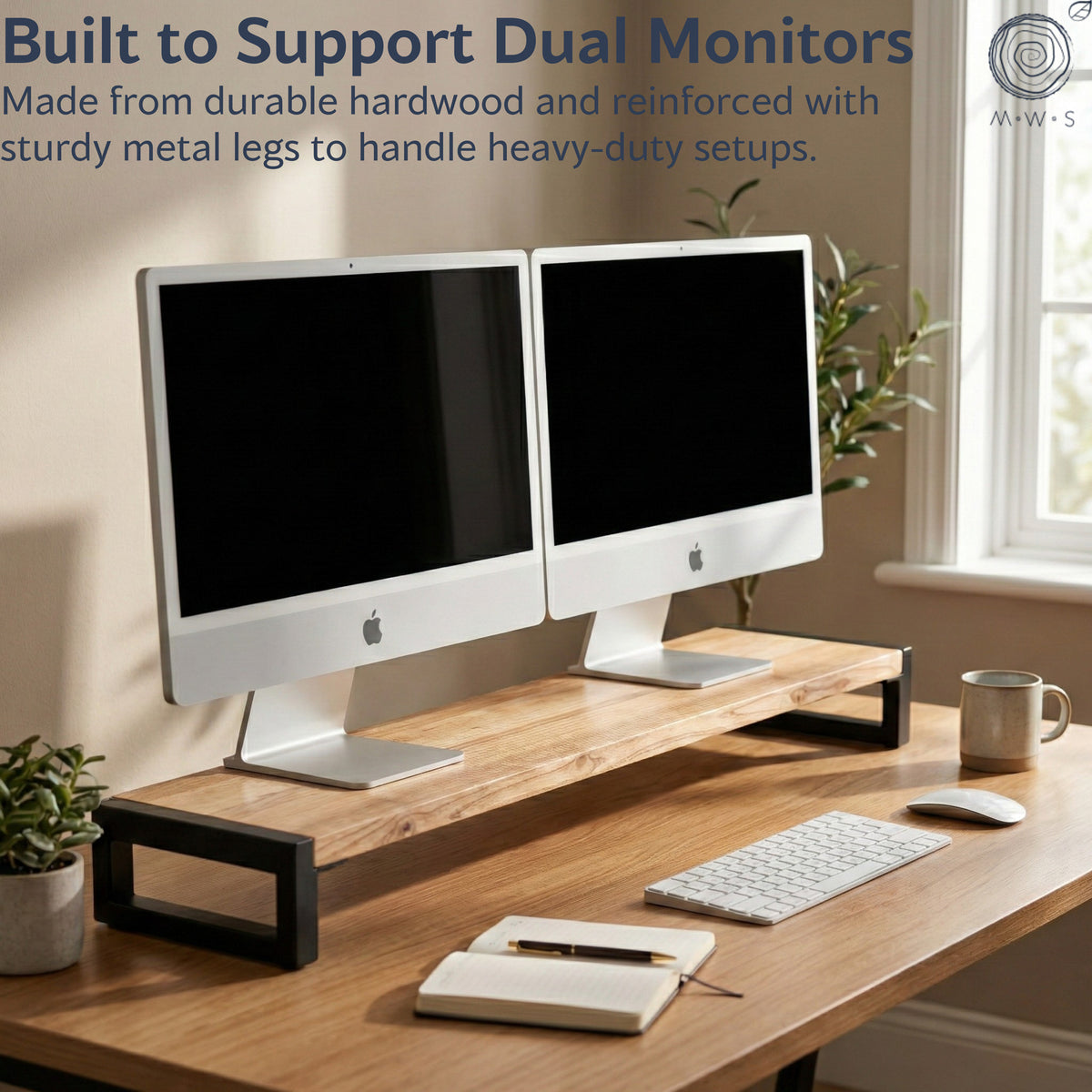 White Oak Monitor Stand | Modern Wood Style