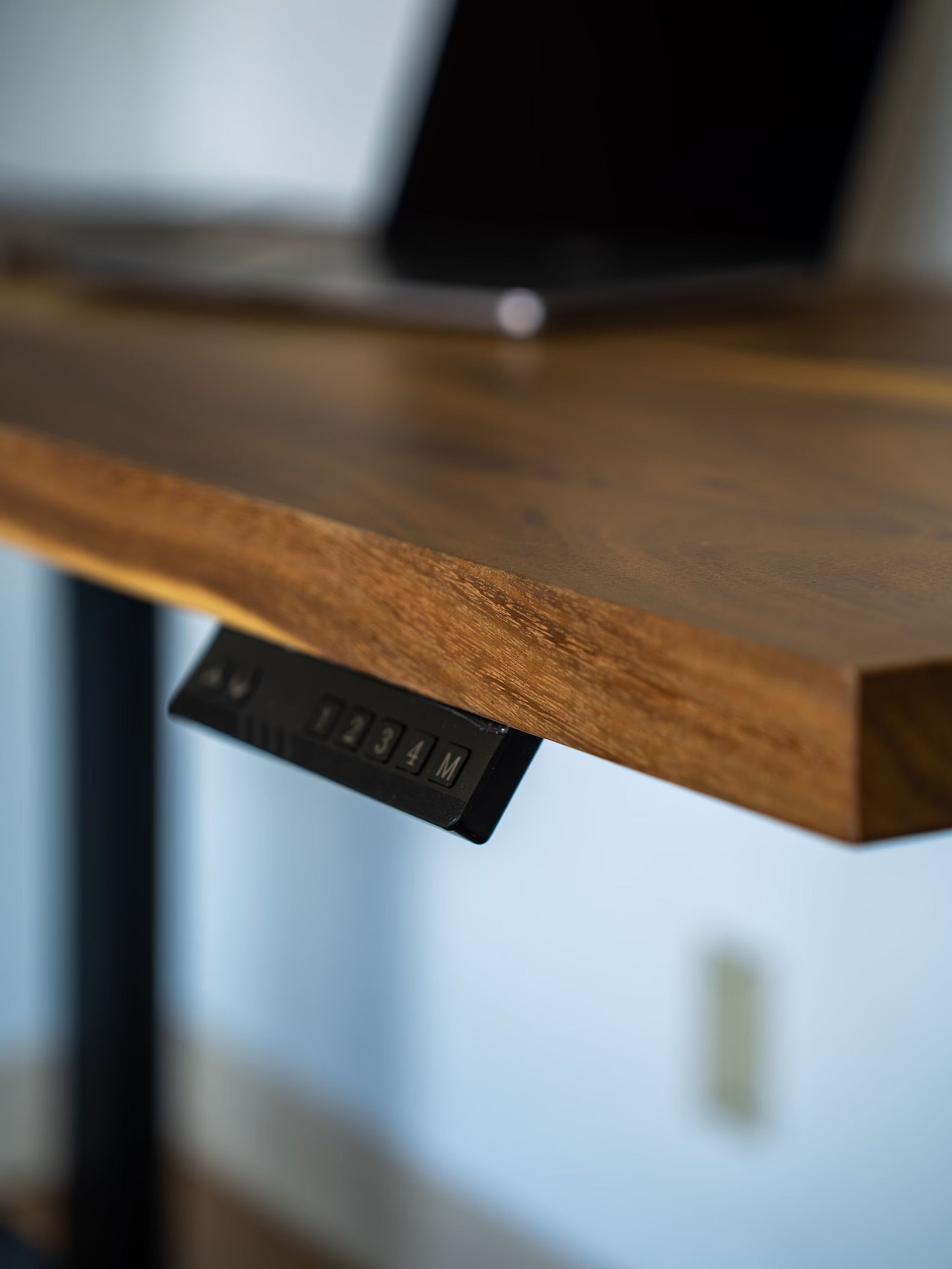 L-Shaped Adjustable Standing Desk | South American Walnut