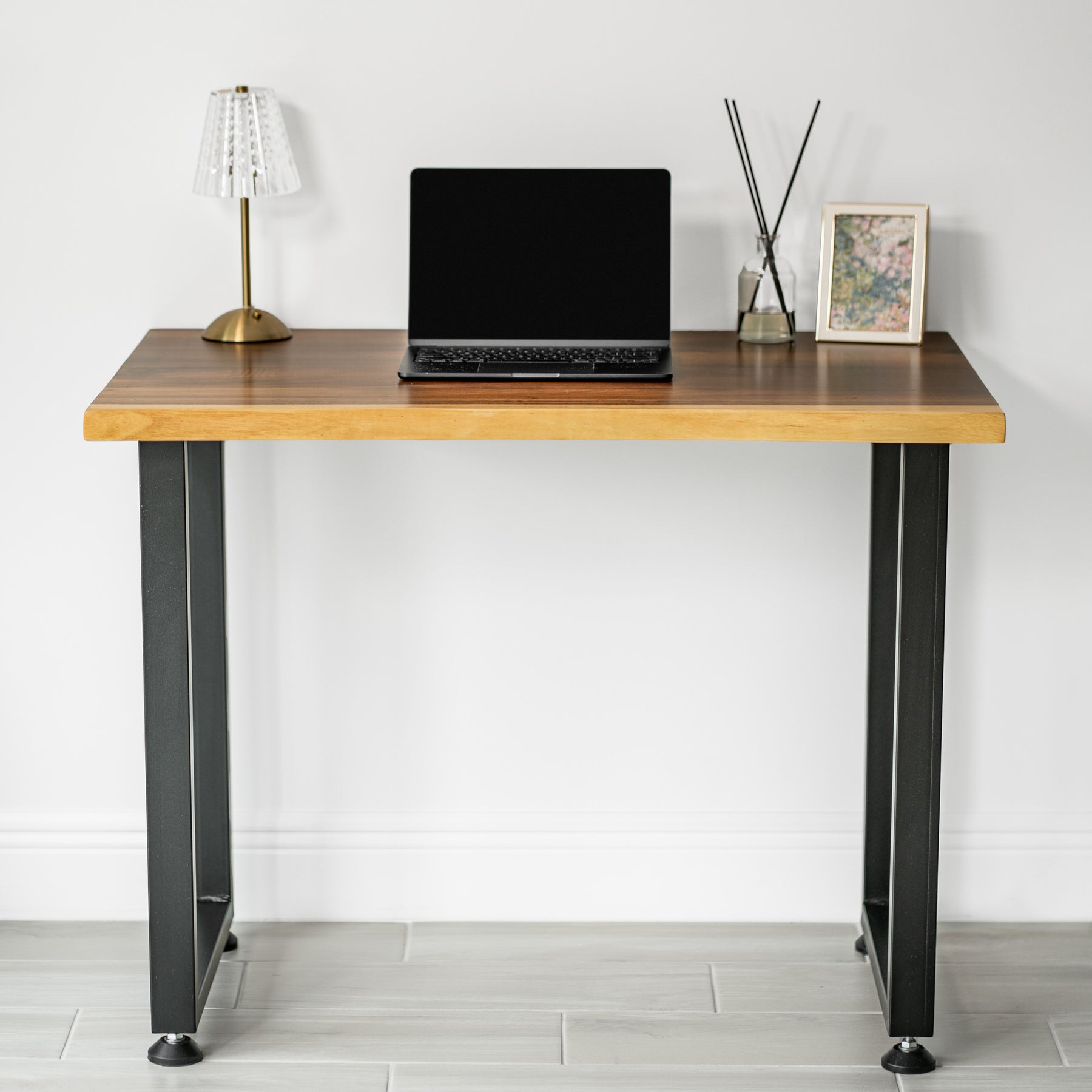 Small Computer Desk - Solid Walnut Live Edge | 38" × 25"