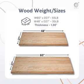 Wood Table Top - Desktop Replacement, Live Edge Wood Slab Tabletop - Modern Wood Style