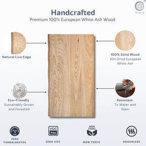 Wood Table Top - Desktop Replacement, Live Edge Wood Slab Tabletop - Modern Wood Style