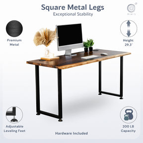 Computer Desk with Drawer - Live Edge, Walnut Solid Wood | Modern Wood Style