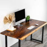 Computer Desk with Drawer - Live Edge, Walnut Solid Wood | Modern Wood Style