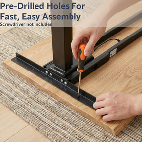 Standing Desk with Drawer – Live Edge White Oak Solid Wood - Modern Wood Style