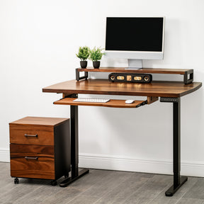 Walnut Standing Desk with Keyboard Tray Option | Modern Wood Style
