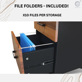 2 Drawer Filing Cabinet - Walnut Wood | Modern Wood Style