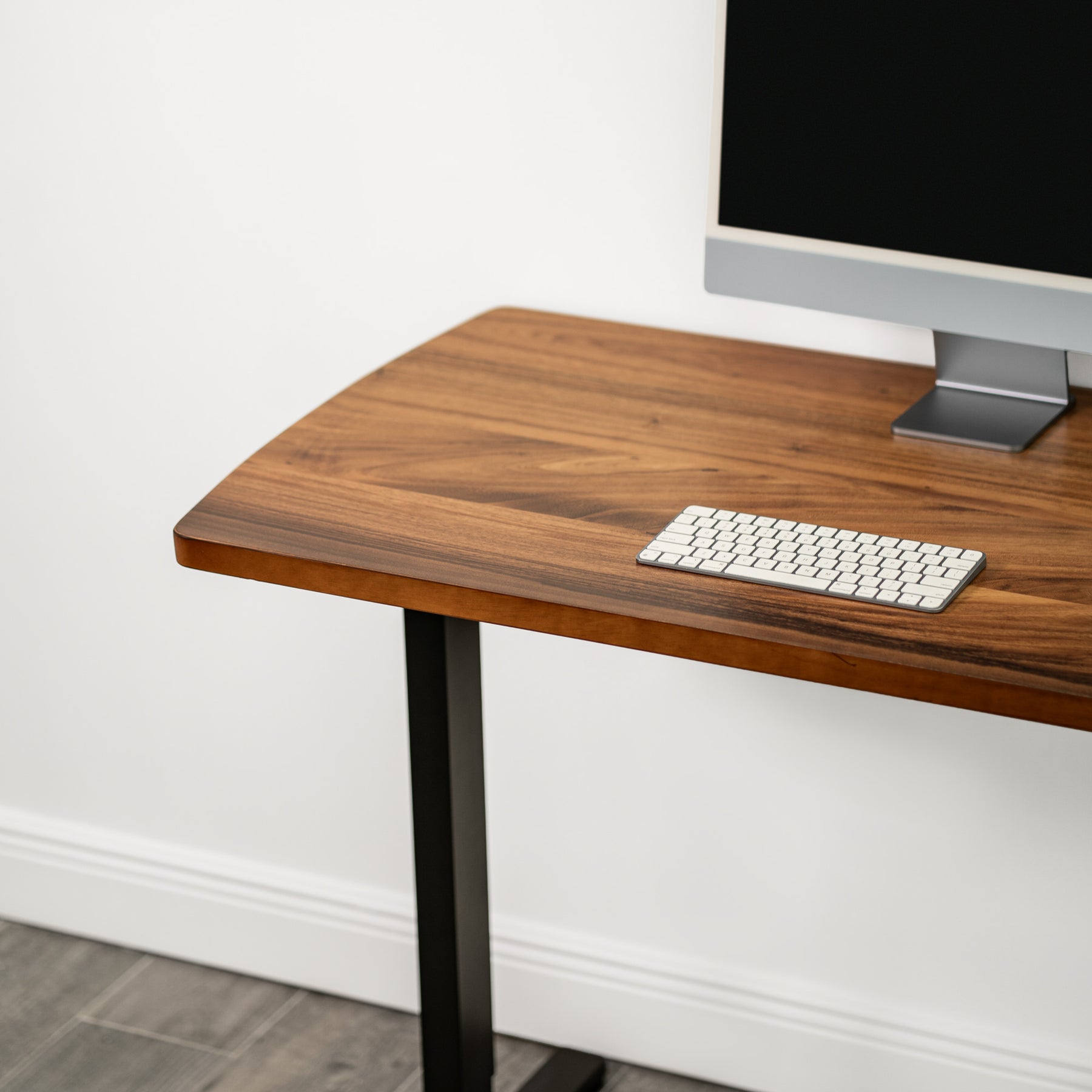 Compact Walnut Standing Desk | Modern Wood Style