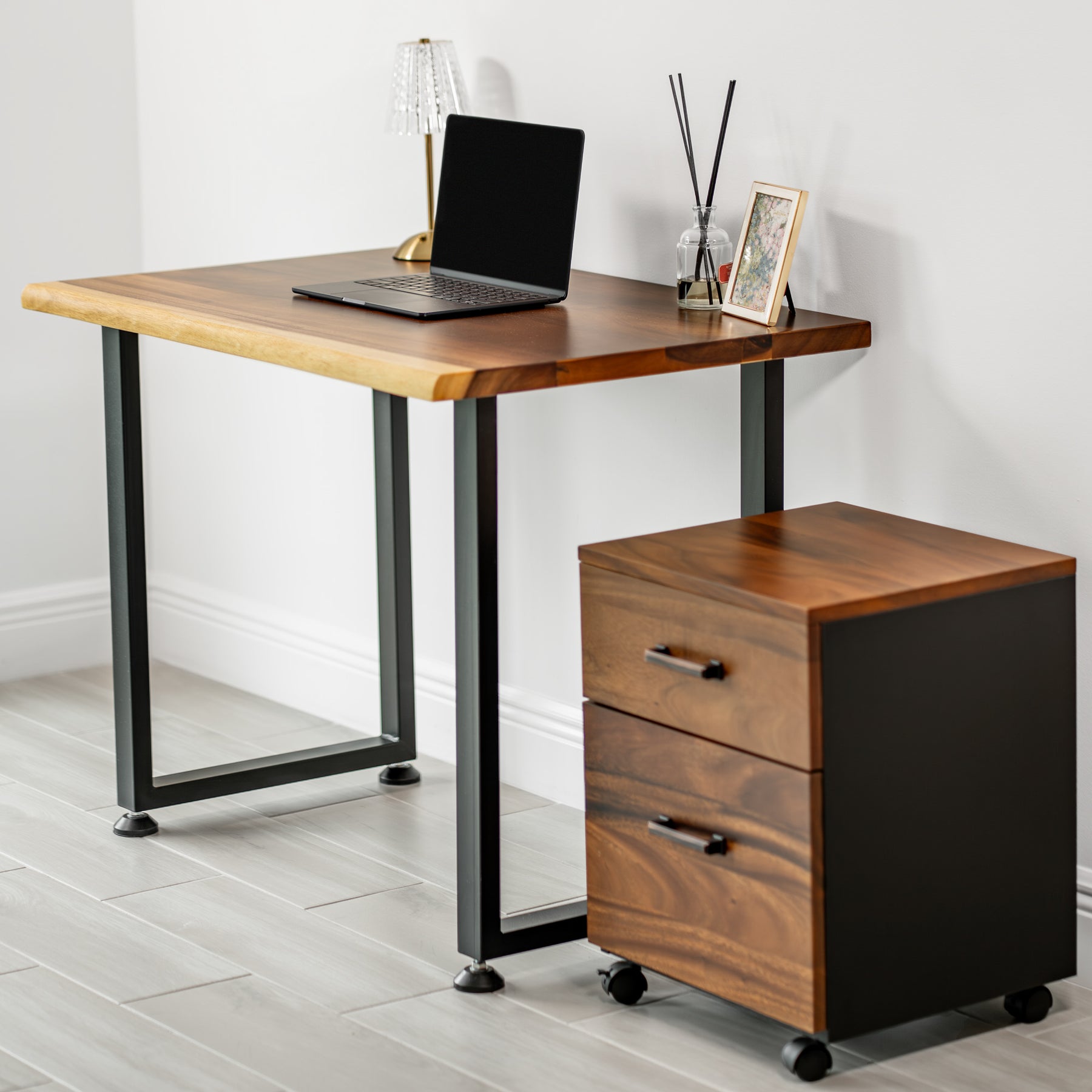 Small Computer Desk - Solid Walnut Live Edge | 38" × 25"