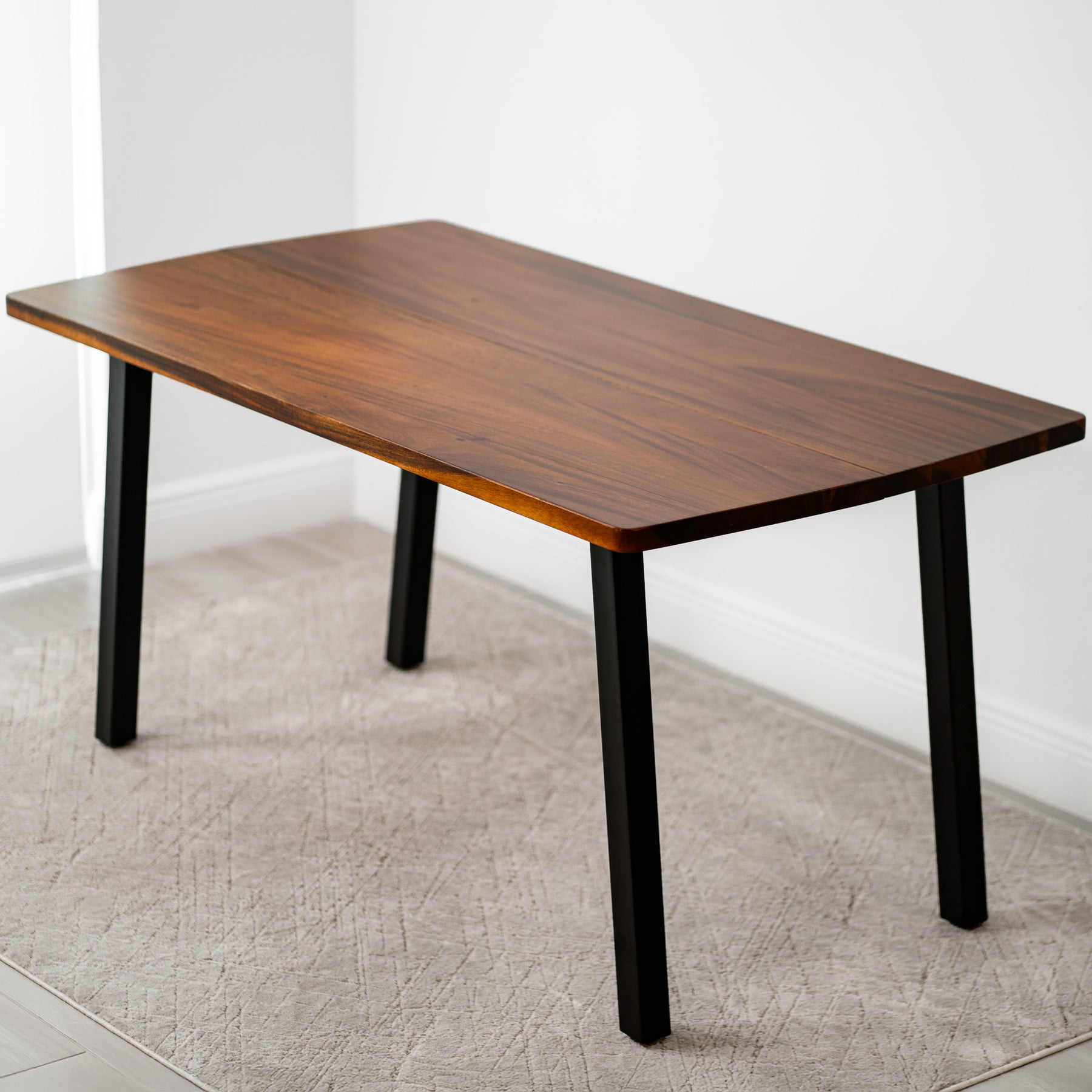 Walnut Dining Table for 6 - 60" × 34" Solid Wood Table | Modern Wood Style