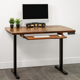 Walnut Standing Desk with Keyboard Tray Option | Modern Wood Style