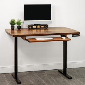 Walnut Standing Desk with Keyboard Tray Option | Modern Wood Style