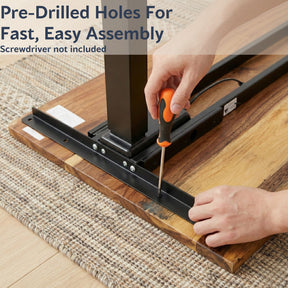 Walnut Standing Desk with Keyboard Tray Option | Modern Wood Style